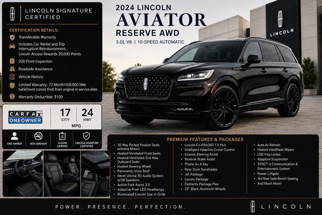 Certified 2024 Lincoln Aviator Reserve w/ Equipment Group 201A AWD/4WD image 3