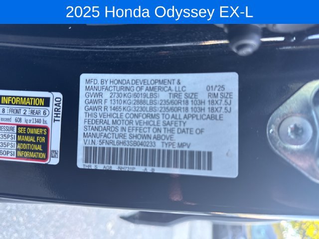 Used 2025 Honda Odyssey EX-L image 28