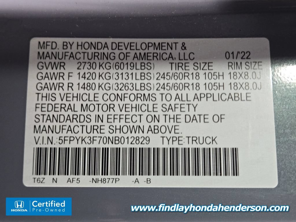 Certified 2022 Honda Ridgeline RTL-E image 14