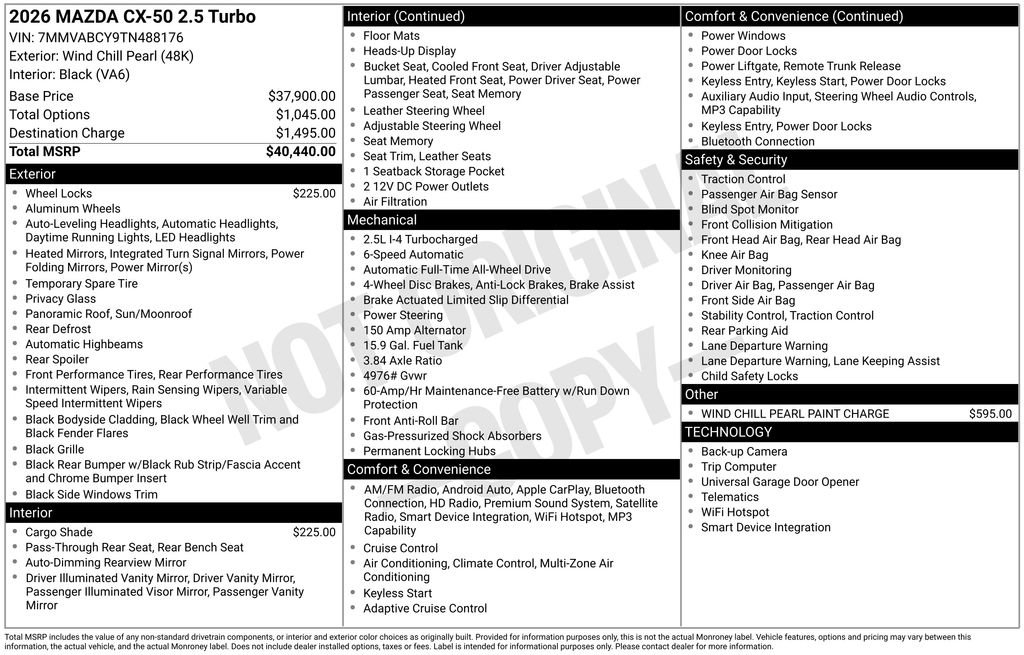 New 2026 MAZDA CX-50 AWD 2.5 S image 37