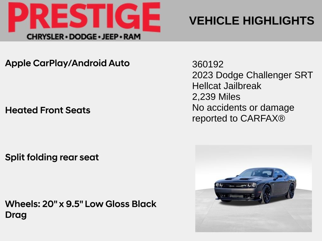 Used 2023 Dodge Challenger SRT Hellcat w/ Driver Convenience Group RWD image 6