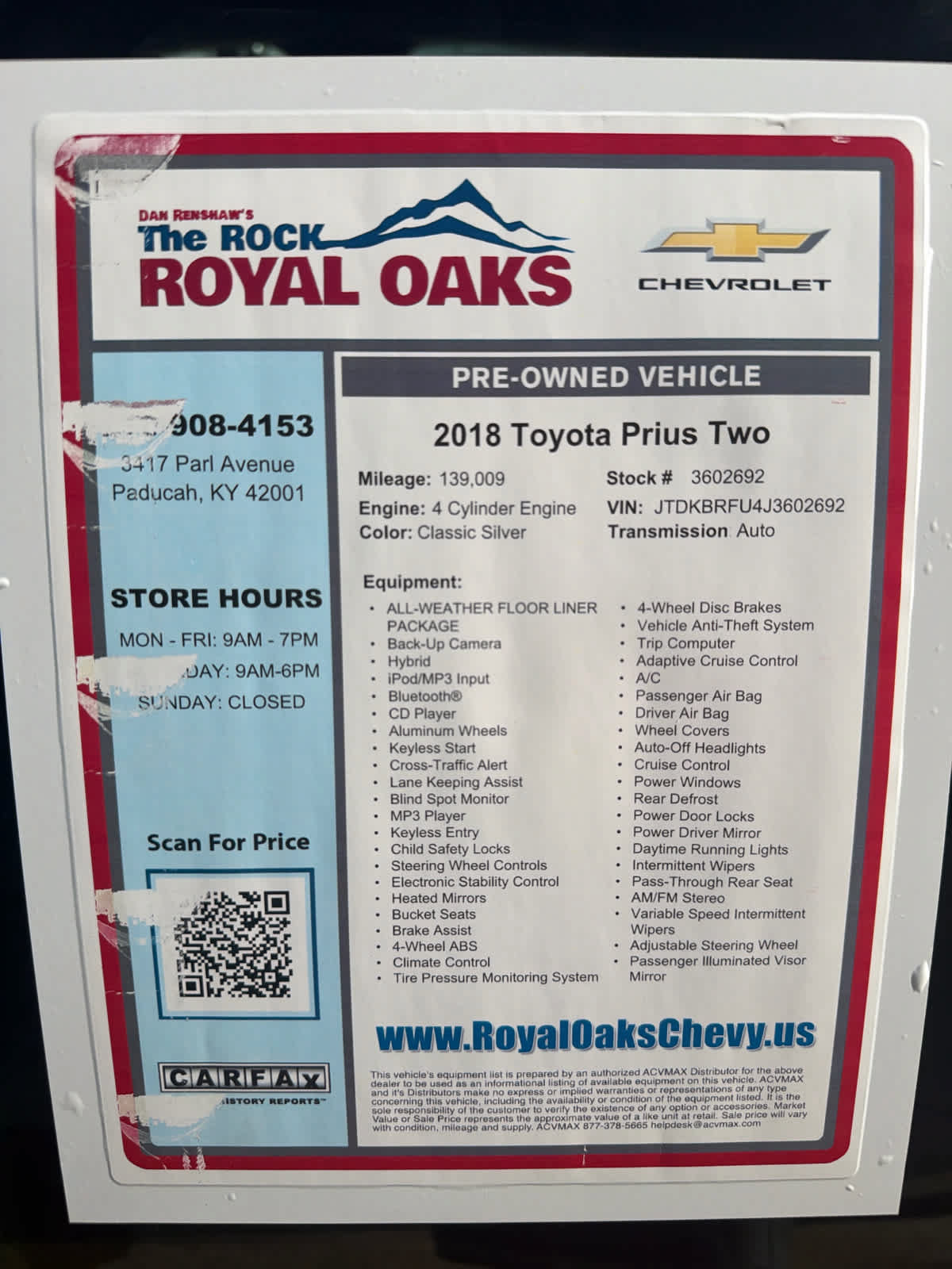 Used 2018 Toyota Prius Two w/ Prius Two Safety Plus Package FWD image 28