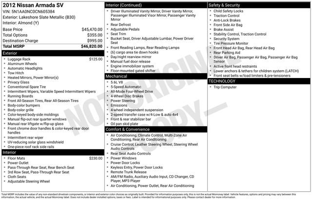 Used 2012 Nissan Armada SV image 35