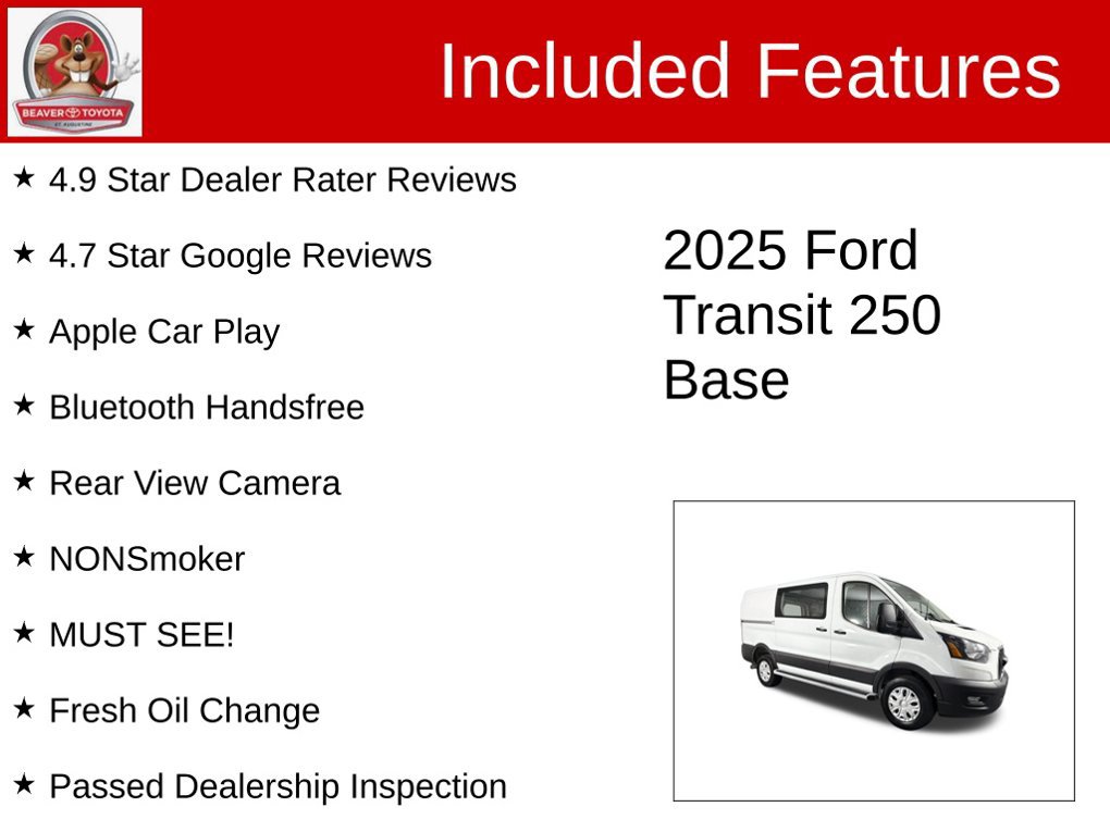 Used 2025 Ford Transit 250 Low Roof w/ Exterior Upgrade Package RWD image 4