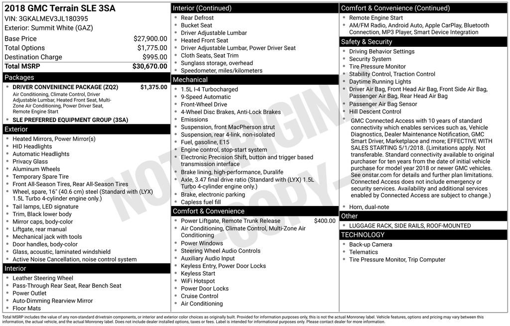 Used 2018 GMC Terrain SLE w/ Driver Convenience Package image 27