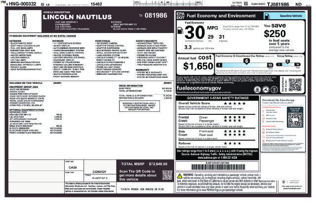 New 2026 Lincoln Nautilus Reserve w/ Jet Appearance Package AWD/4WD image 27