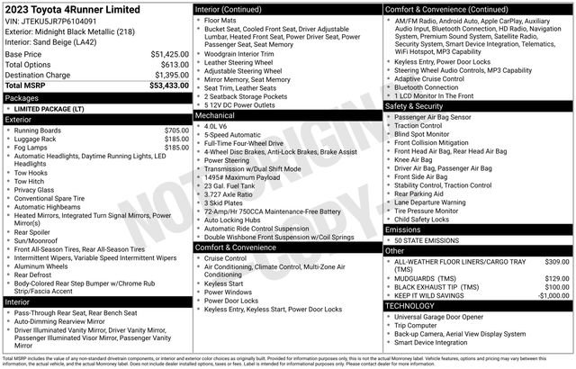 Used 2023 Toyota 4Runner Limited image 30