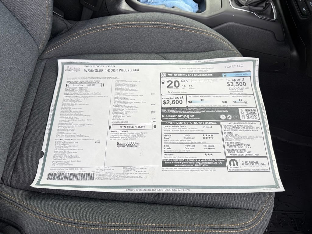New 2025 Jeep Wrangler Unlimited Sport AWD/4WD image 30