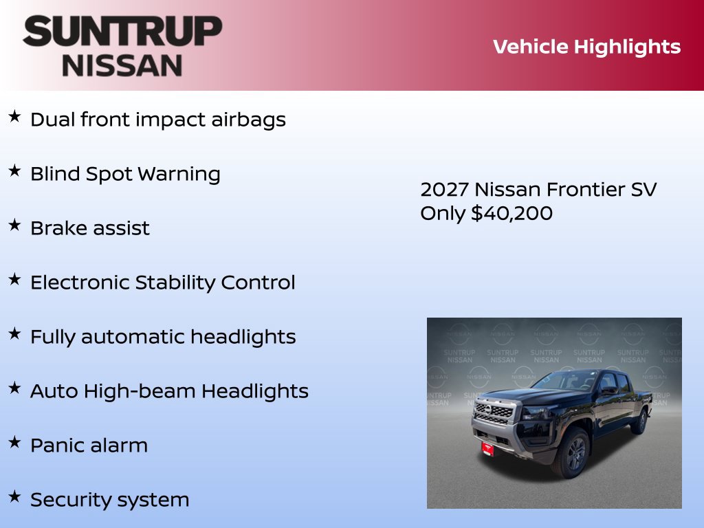 New 2027 Nissan Frontier SV AWD/4WD image 23