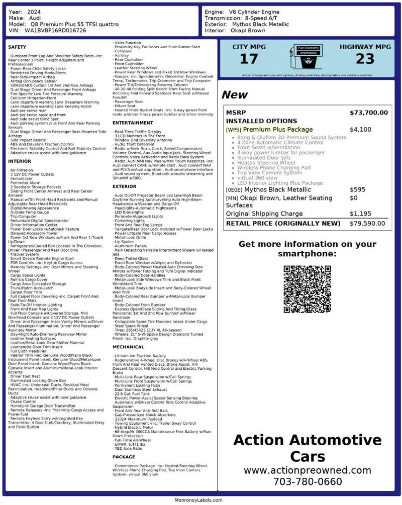 Used 2024 Audi Q8 Premium Plus w/ Premium Plus Package image 2