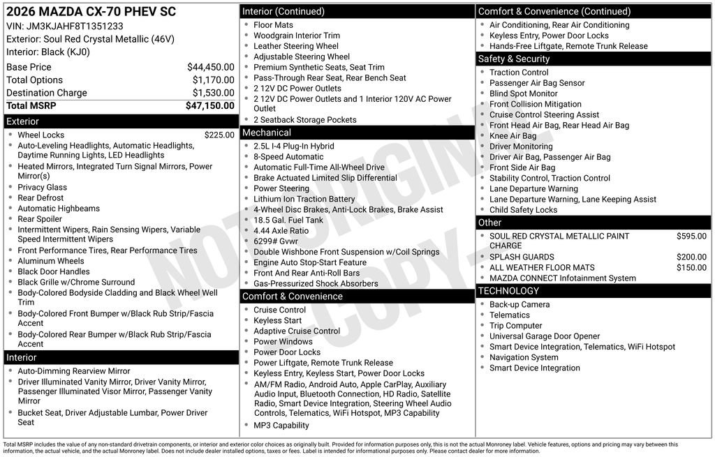New 2026 MAZDA CX-70 SC AWD/4WD image 4
