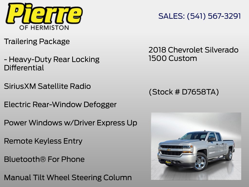 Used 2018 Chevrolet Silverado 1500 Custom w/ Custom Convenience Package AWD/4WD image 24