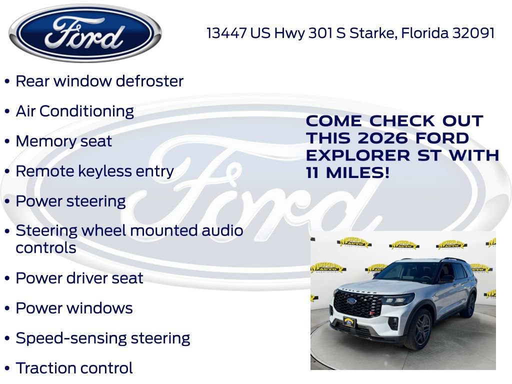 New 2026 Ford Explorer ST w/ Sun And Sound Package RWD image 30