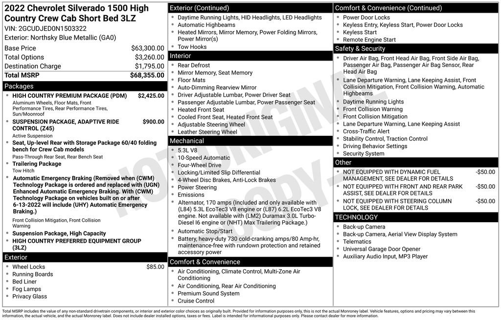 Used 2022 Chevrolet Silverado 1500 High Country w/ High Country Premium Package image 41