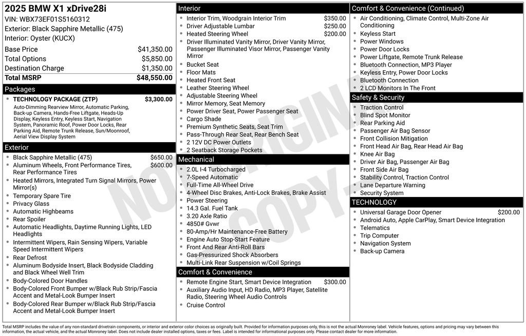 Certified 2025 BMW X1 xDrive28i w/ Technology Package AWD/4WD image 44