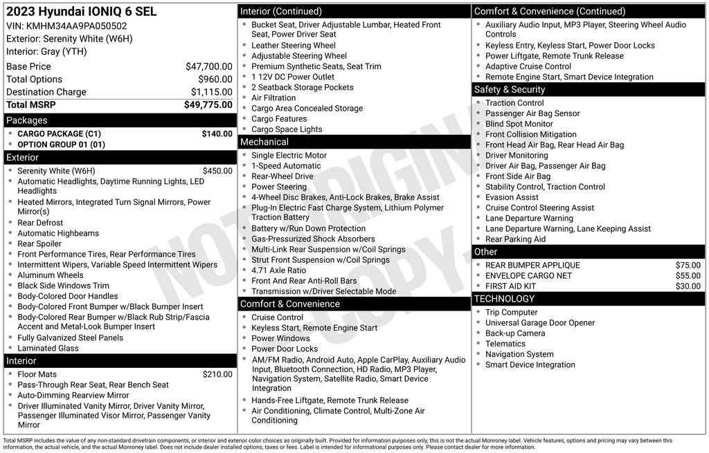 Used 2023 Hyundai Ioniq 6 SEL w/ Cargo Package image 6