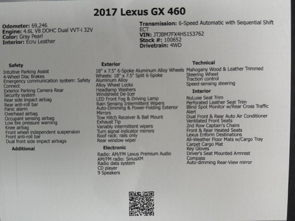 Used 2017 Lexus GX 460 Premium AWD/4WD image 49
