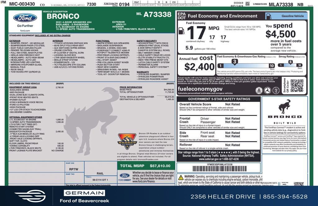 Used 2021 Ford Bronco Badlands image 30