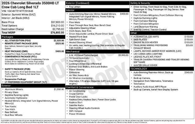 New 2026 Chevrolet Silverado 3500 LT w/ All Star Edition image 30