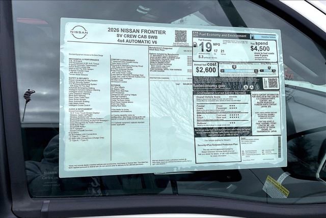 New 2026 Nissan Frontier SV w/ Tow Package image 12