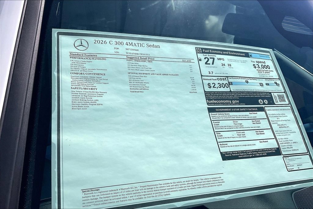 New 2026 Mercedes-Benz C 300 4MATIC Sedan image 12