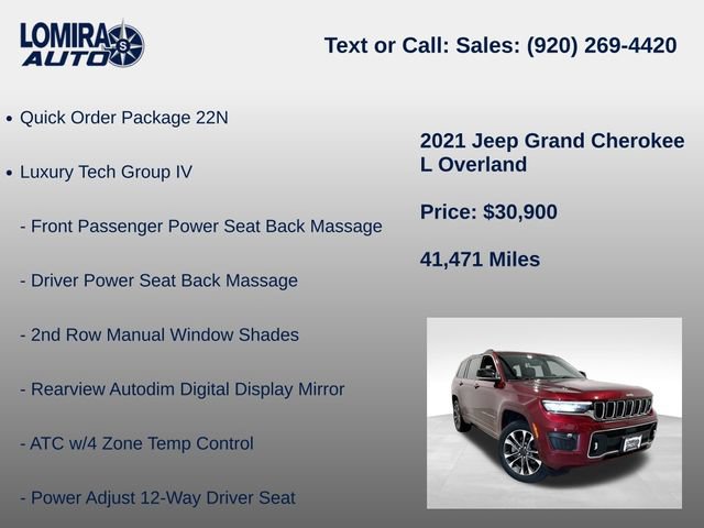 Used 2021 Jeep Grand Cherokee L Overland w/ Advanced Protech Group III AWD/4WD image 8