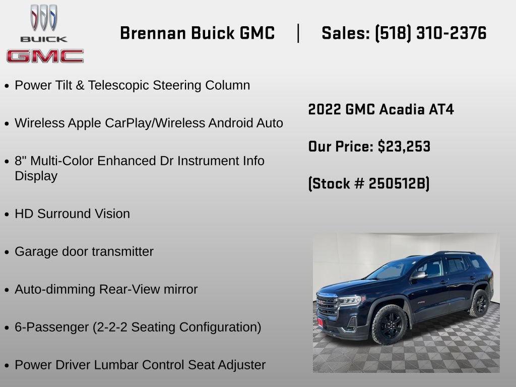 Certified 2022 GMC Acadia AT4 w/ Technology Package AWD/4WD image 30