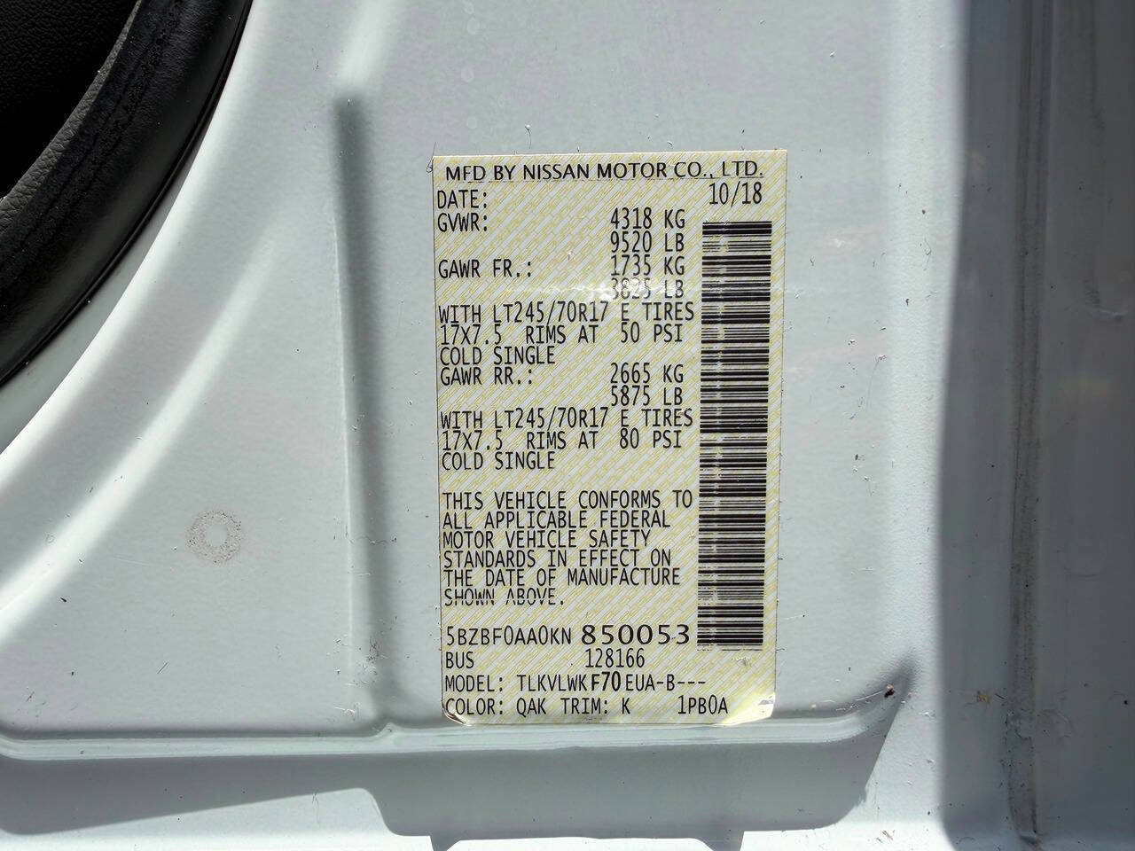 Used 2019 Nissan NV 3500 S RWD image 29