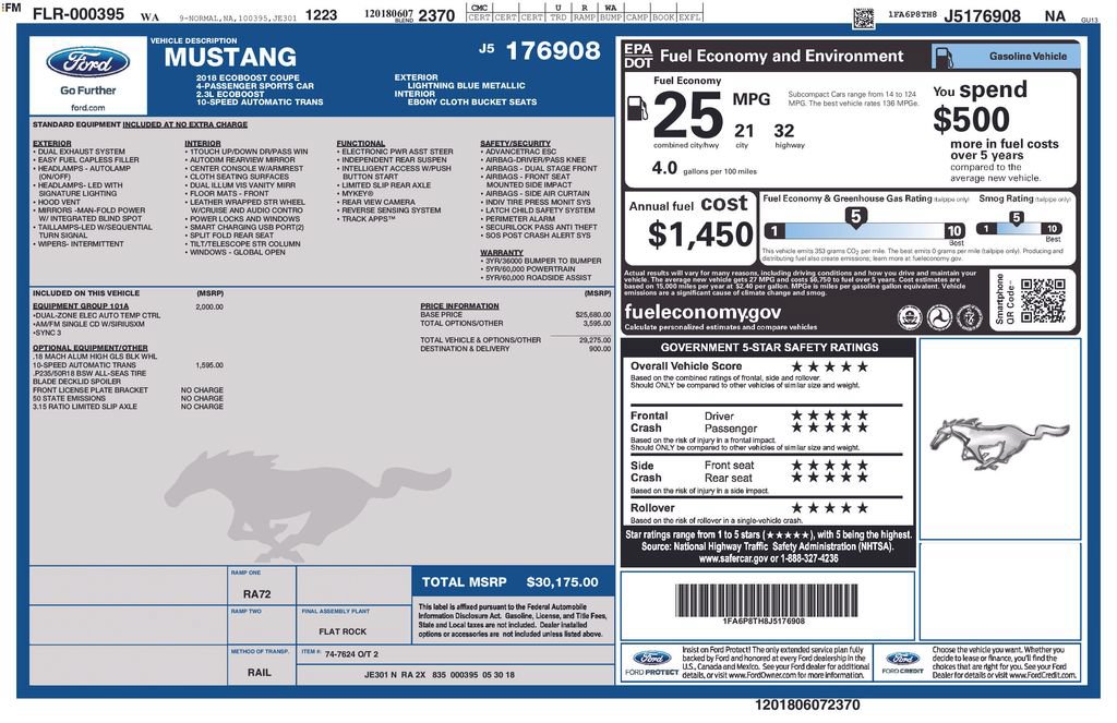 Used 2018 Ford Mustang Coupe w/ Equipment Group 101A RWD image 21