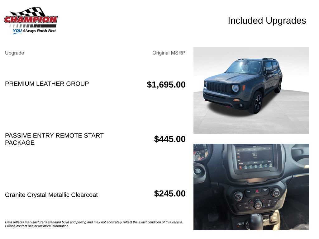Used 2020 Jeep Renegade Trailhawk w/ Premium Leather Group AWD/4WD image 4