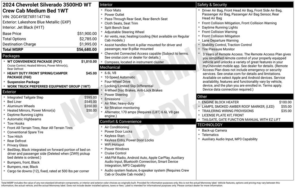 Used 2024 Chevrolet Silverado 3500 W/T w/ WT Convenience Package image 39