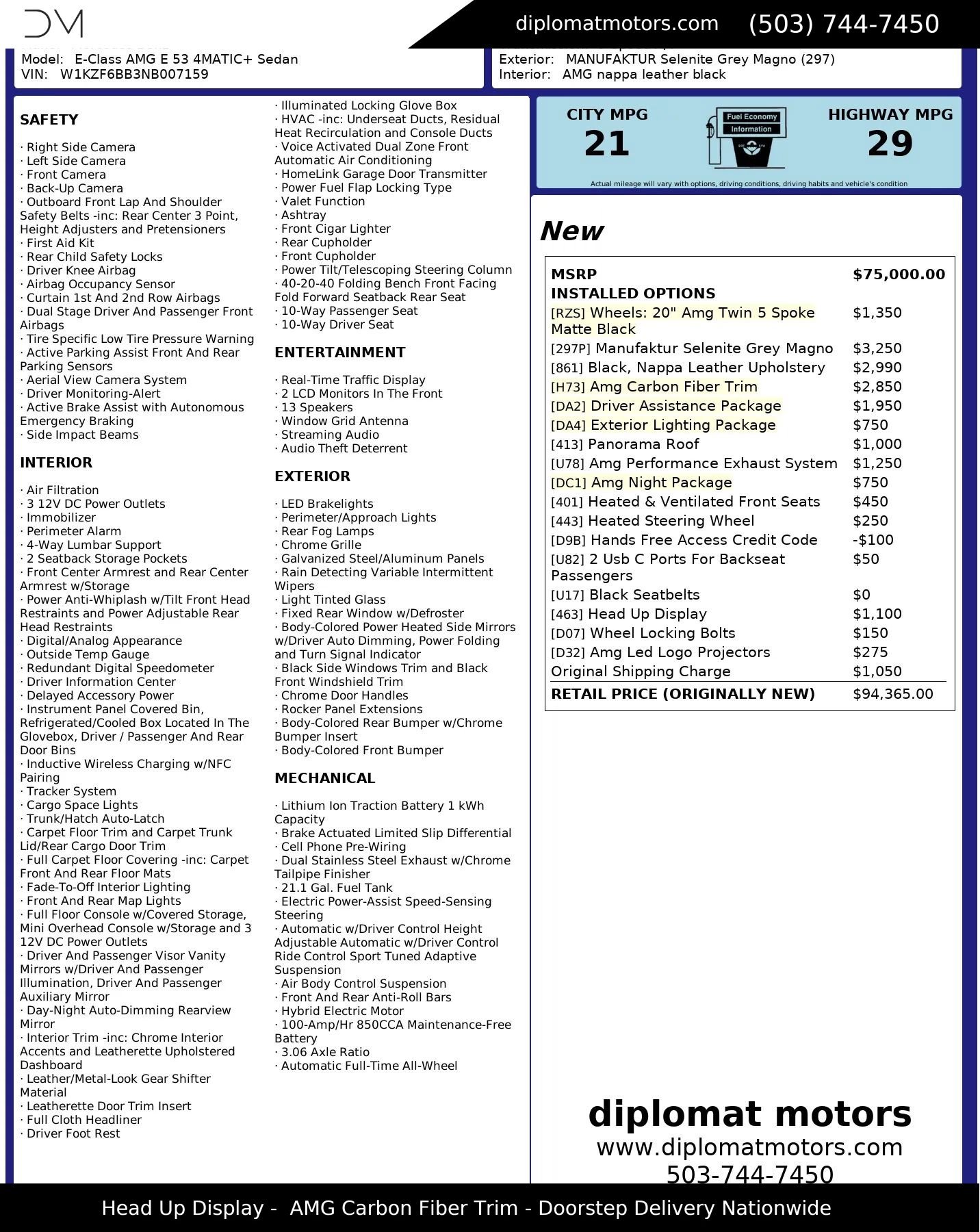 Used 2022 Mercedes-Benz E 53 AMG 4MATIC Sedan image 2