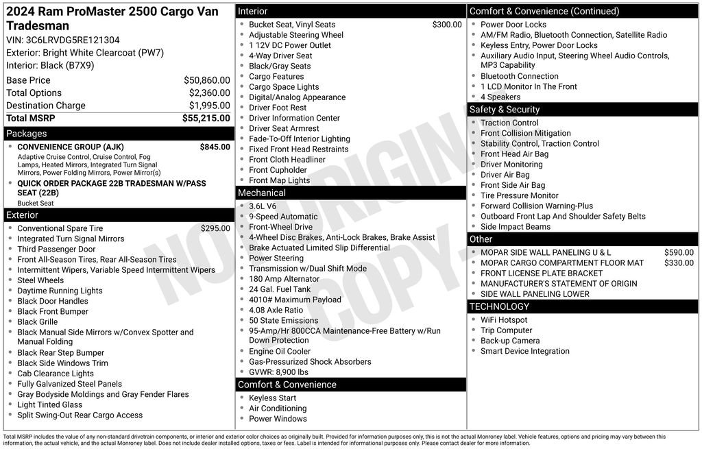 Used 2024 RAM ProMaster 2500 w/ Convenience Group image 5