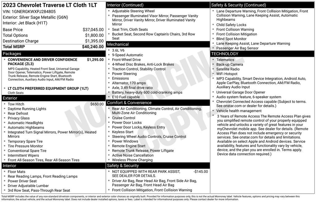 Used 2023 Chevrolet Traverse LT FWD image 33