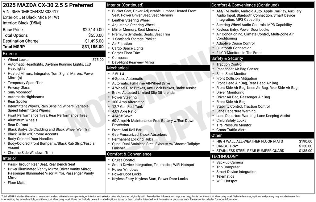 New 2025 MAZDA CX-30 AWD 2.5 S w/ Preferred Package image 34