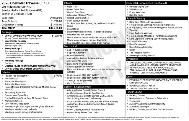 New 2026 Chevrolet Traverse LT w/ Driver Confidence Package image 5