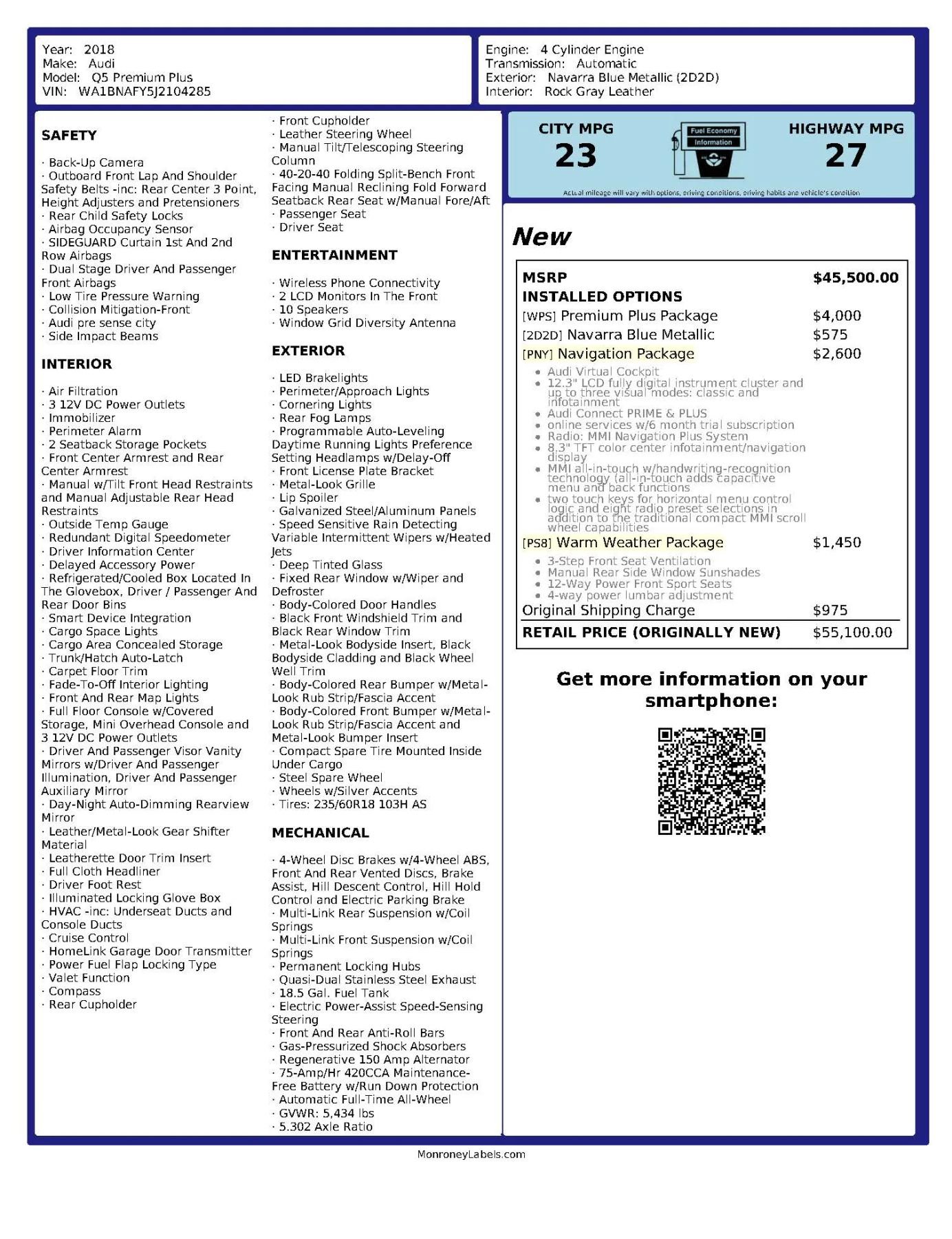 Used 2018 Audi Q5 2.0T Premium Plus image 4