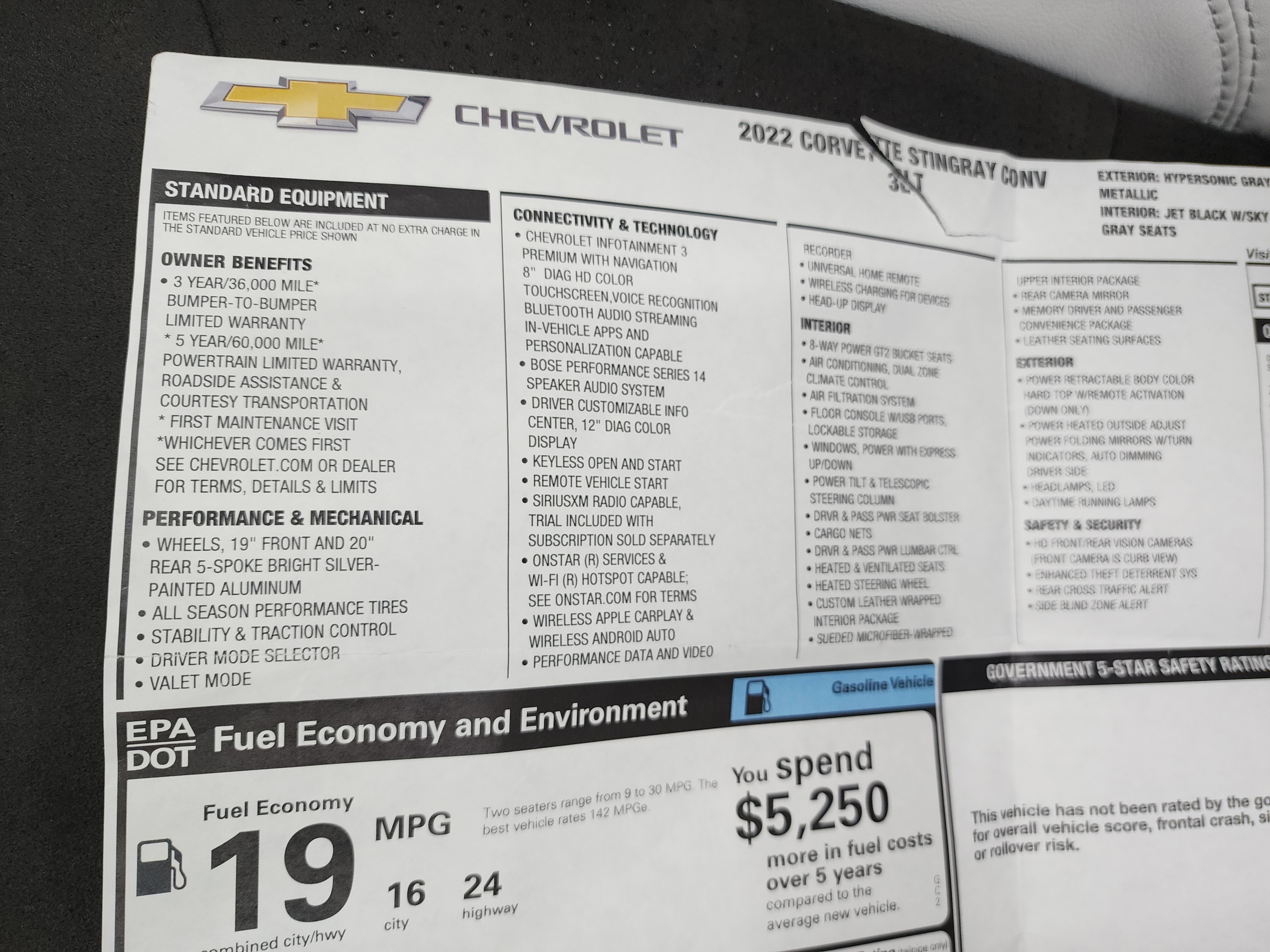 Used 2022 Chevrolet Corvette Stingray Premium Conv w/ Z51 Performance Package image 50