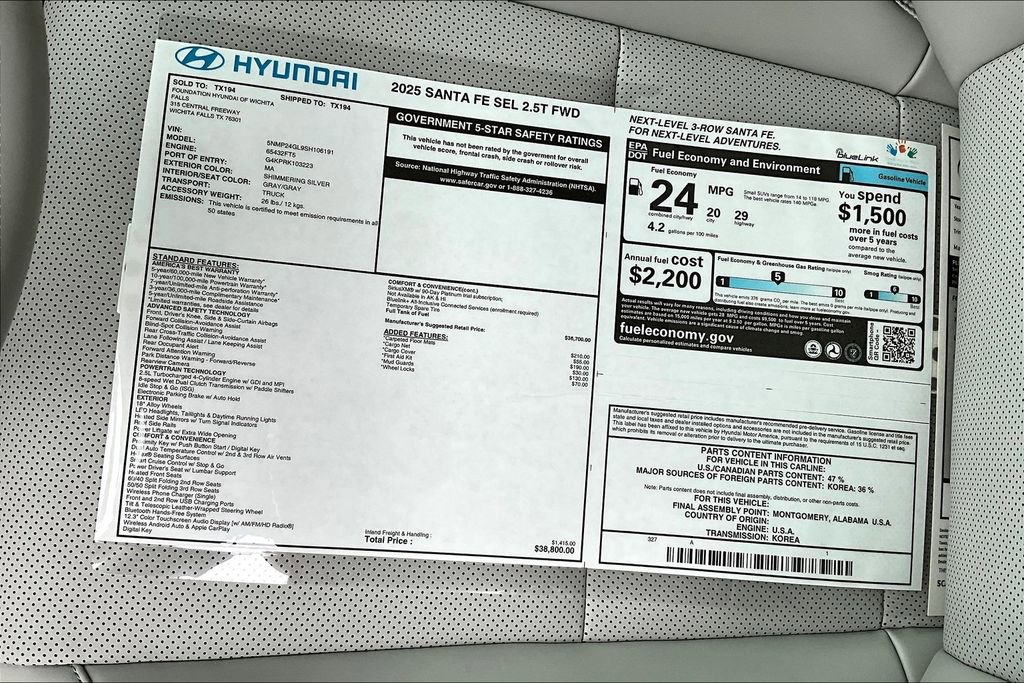 Used 2025 Hyundai Santa Fe SEL image 22