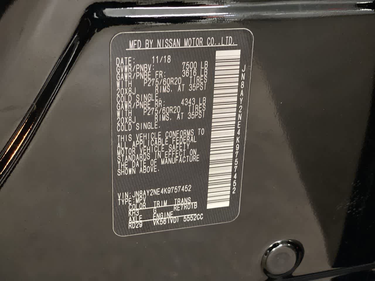 Used 2019 Nissan Armada Platinum w/ Captain's Chairs Package image 32