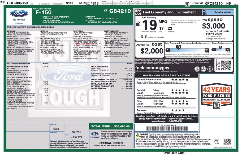 Used 2019 Ford F150 XLT w/ Equipment Group 302A Luxury image 36