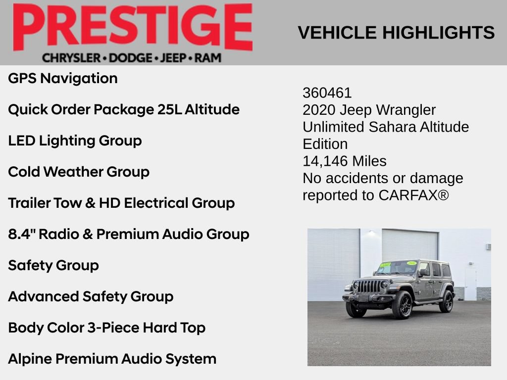 Used 2020 Jeep Wrangler Unlimited Sahara AWD/4WD image 2