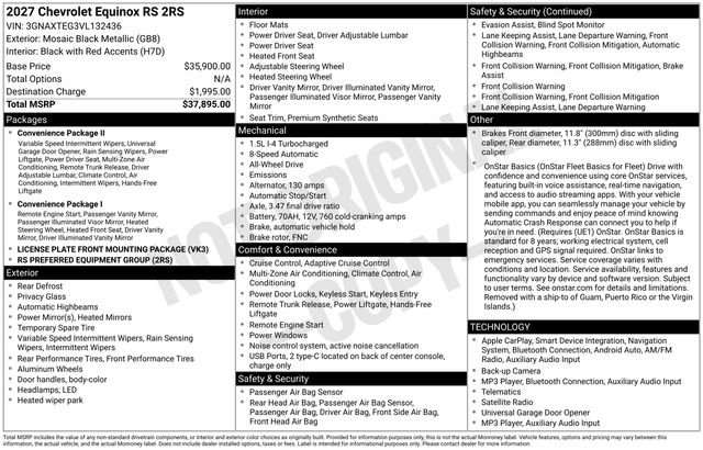 New 2027 Chevrolet Equinox RS AWD/4WD image 25