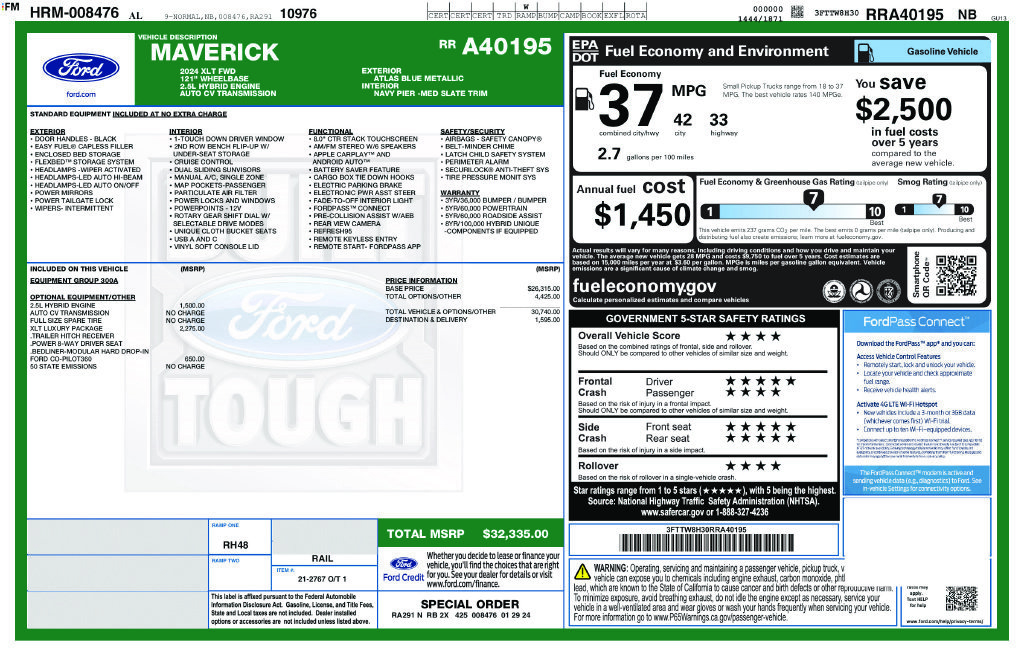 Certified 2024 Ford Maverick XLT w/ XLT Luxury Package FWD image 26