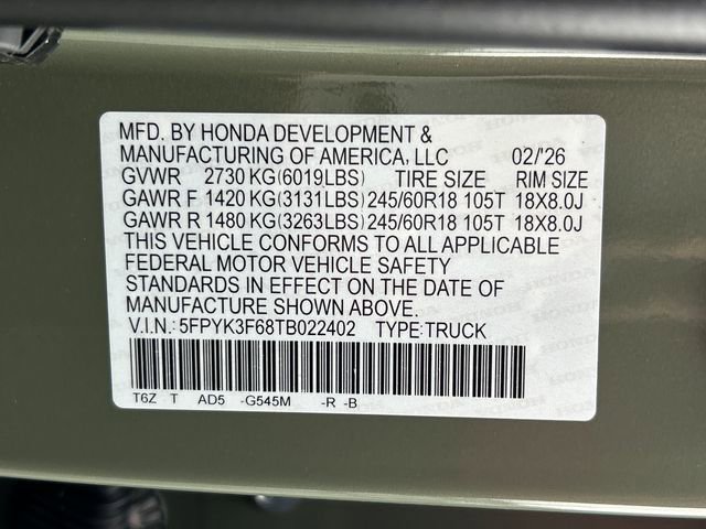 New 2026 Honda Ridgeline TrailSport image 21