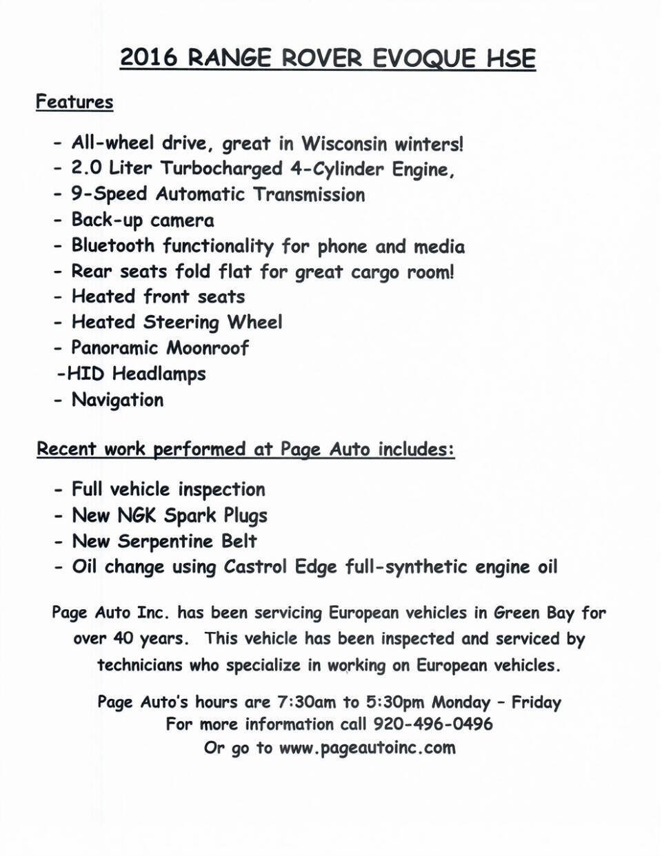 Used 2016 Land Rover Range Rover Evoque HSE image 20