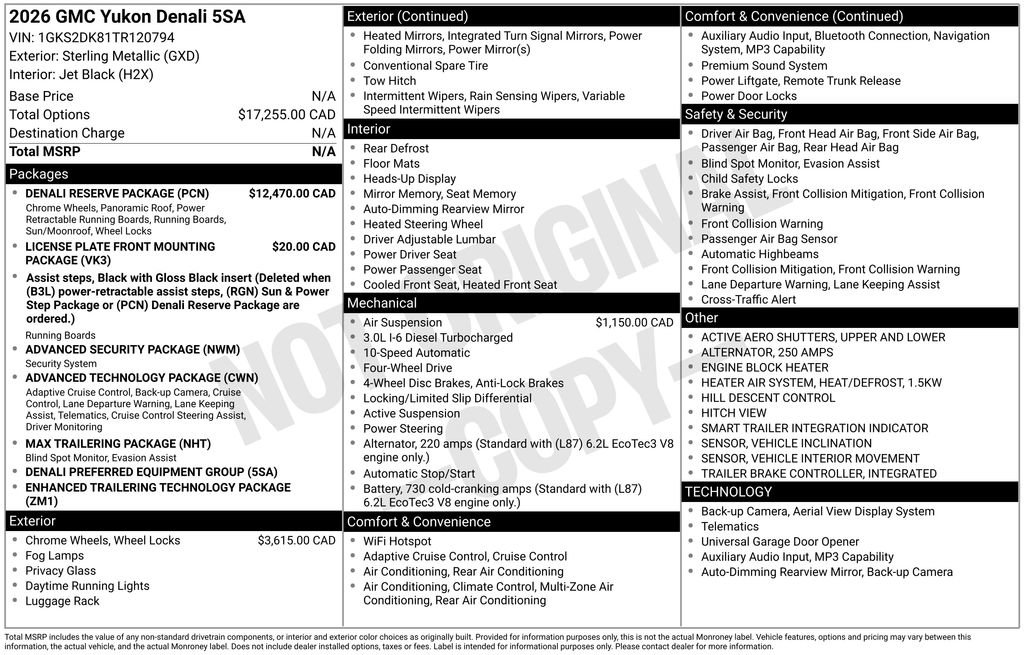 Used 2026 GMC Yukon Denali w/ Denali Reserve Package AWD/4WD image 71