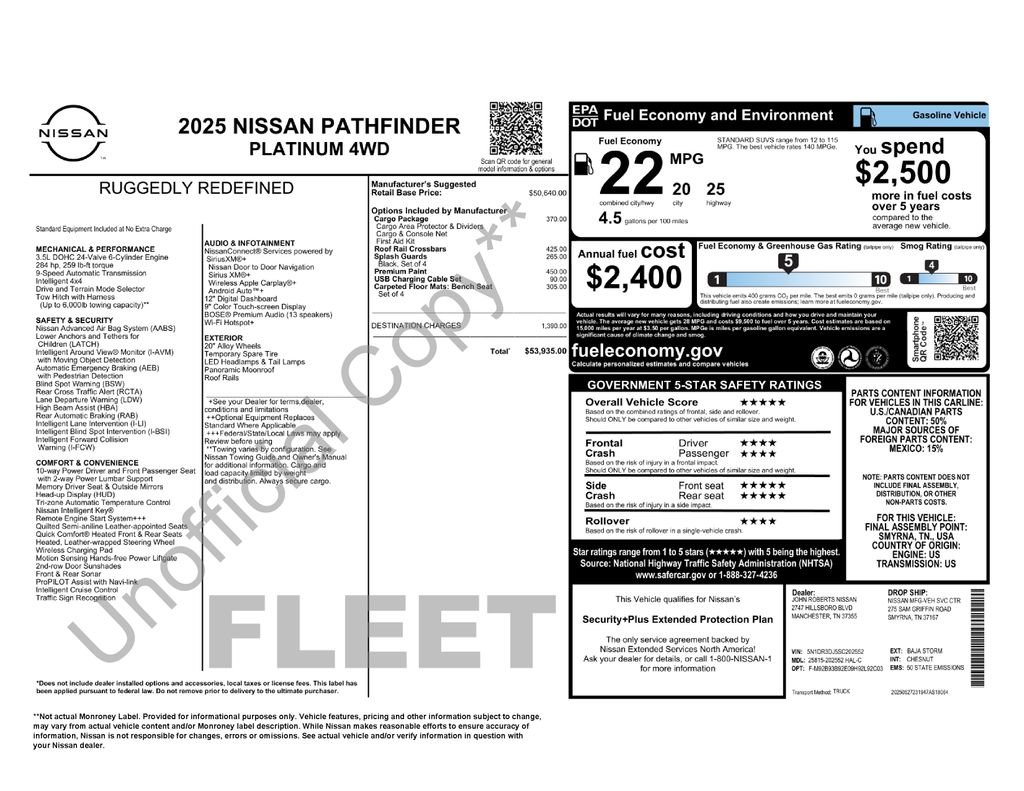 Used 2025 Nissan Pathfinder Platinum w/ Cargo Package AWD/4WD image 25