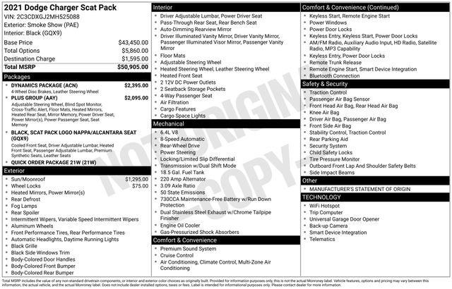Used 2021 Dodge Charger Scat Pack w/ Dynamics Package RWD image 26