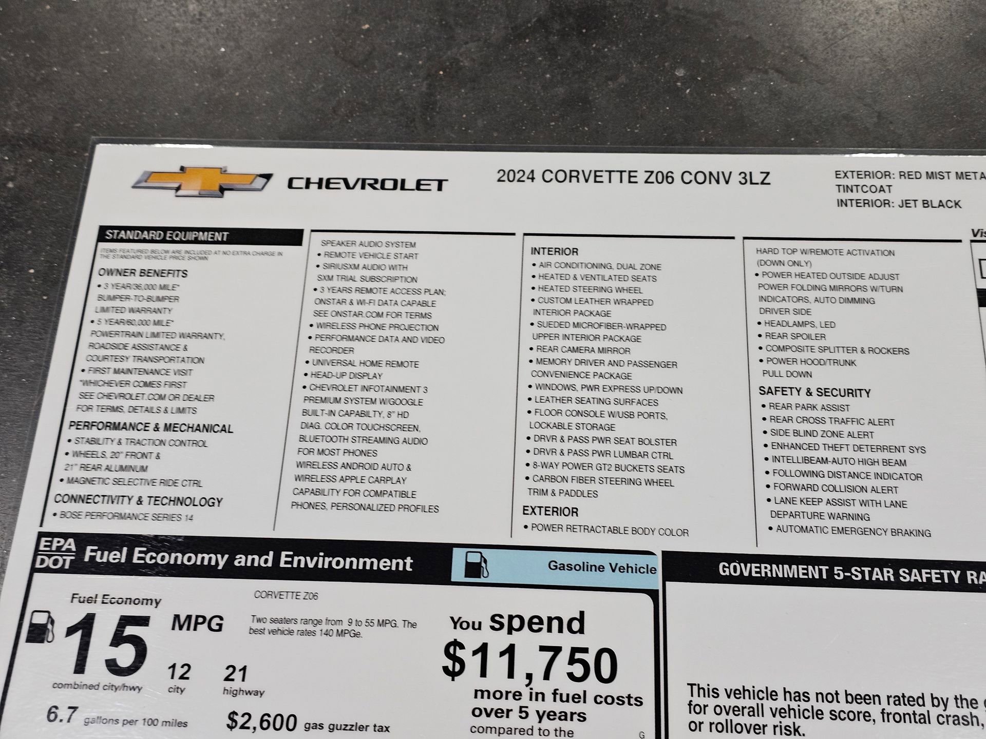 Used 2024 Chevrolet Corvette Z06 w/ Battery Protection Package RWD image 25